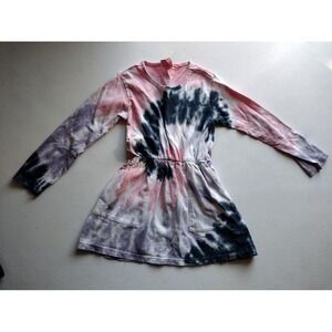 Sovereign Code Girls 2T Tie Dye Long Sleeve Cotton Dress Pink Navy Blue Pocket